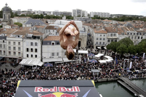 Gary Hunt dives from a 27.5-metre platform during the Red Bull Cliff Diving World Series.