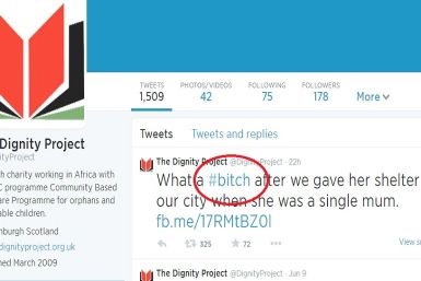 Tweet from the Dignity Project Twitter account branded JK Rowling "a bitch" for backing Better Together
