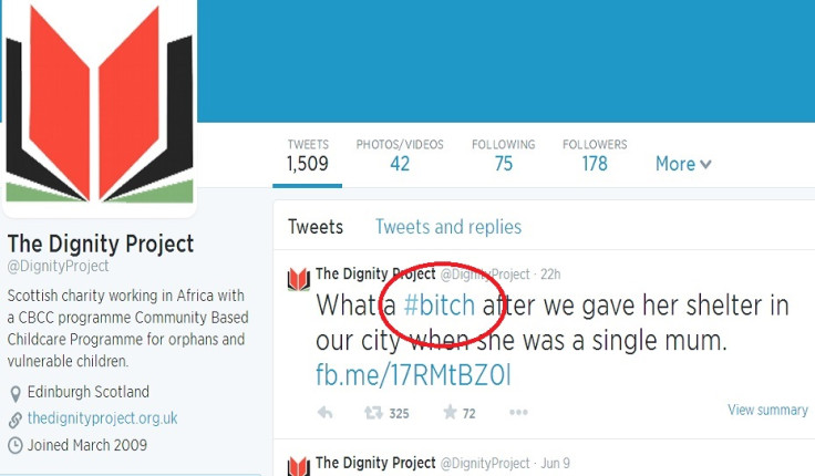 Tweet from the Dignity Project Twitter account branded JK Rowling "a bitch" for backing Better Together
