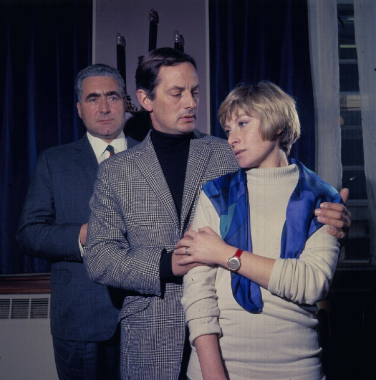 Francis Matthews and actress Ann Lynn in a scene from the television drama series 'The Confession' in 1968