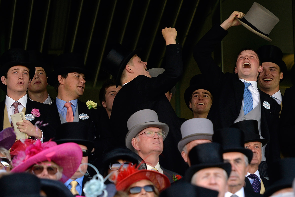 Racegoers react on the first day of the Royal Ascot horse racing festival