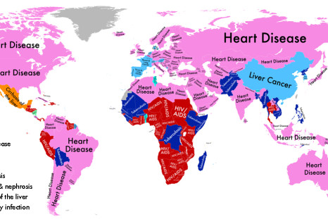 Sickness map of the world ranks the top killers across countries and continents