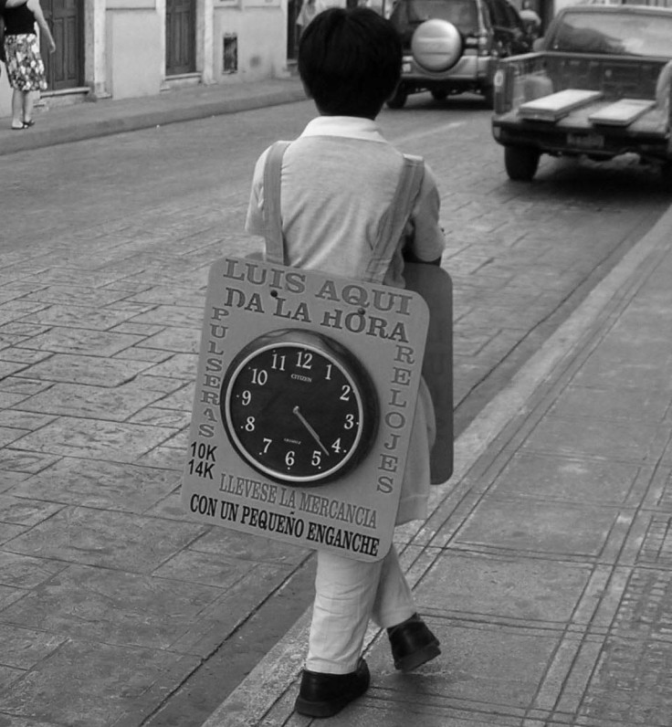 A Clock boy in Mexico - does time go backwards as well as forwards?