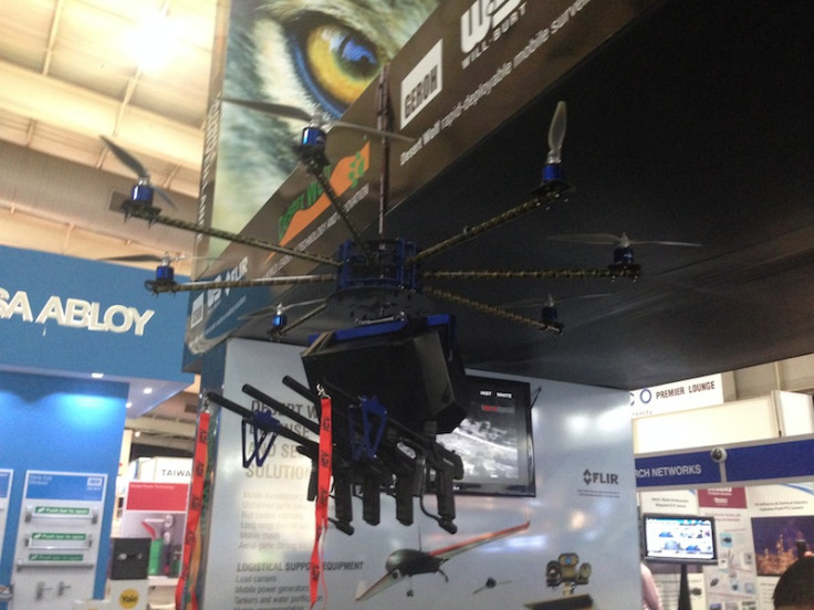 The Desert Wolf Skunk octocopter at the IFSEC International trade show in London . (Desert Wolf)