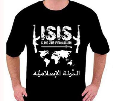 ISIS t-shirt for sale on the Facebook page of Kaos Islamic State of Iraq and Sham (Facebook)