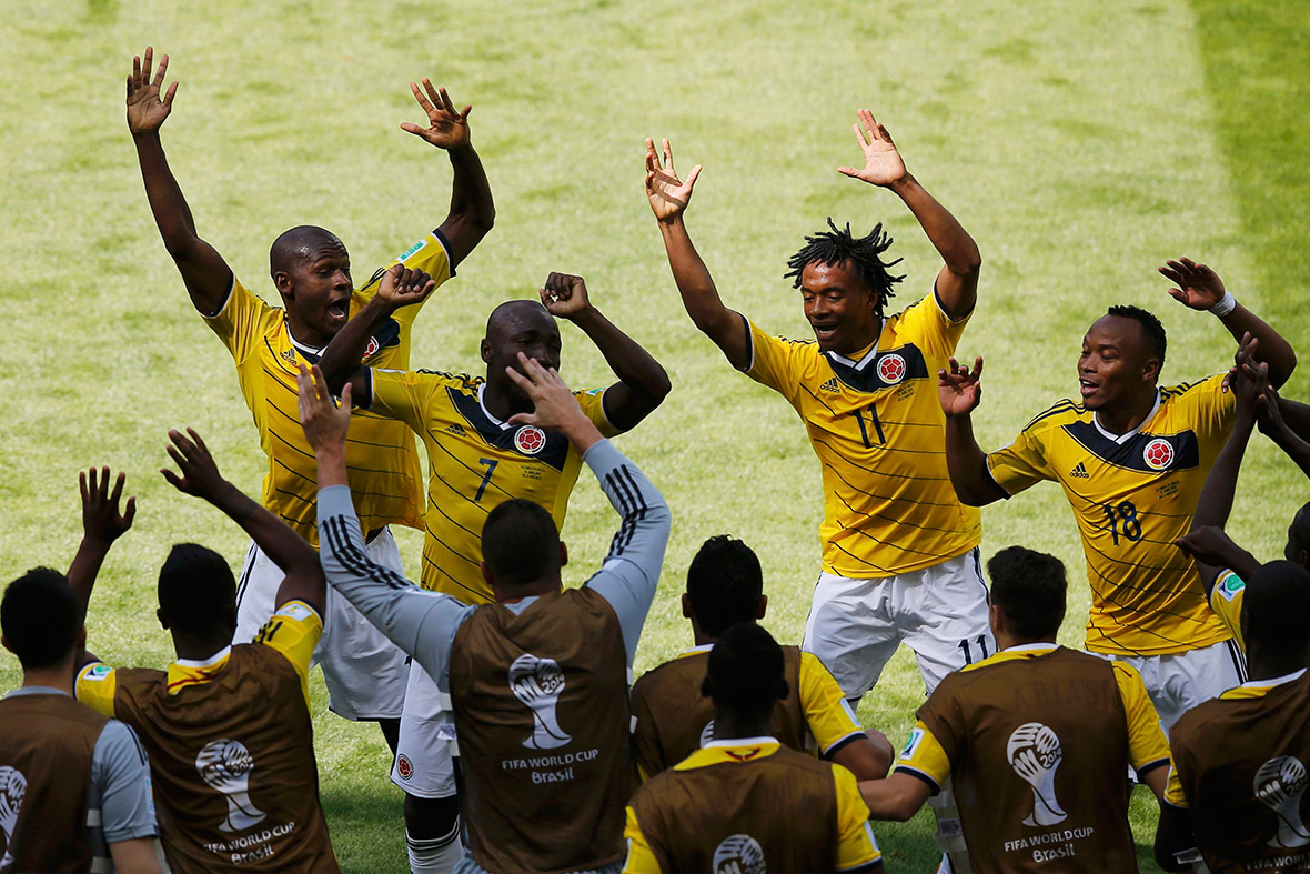 world cup goal celebration colombia