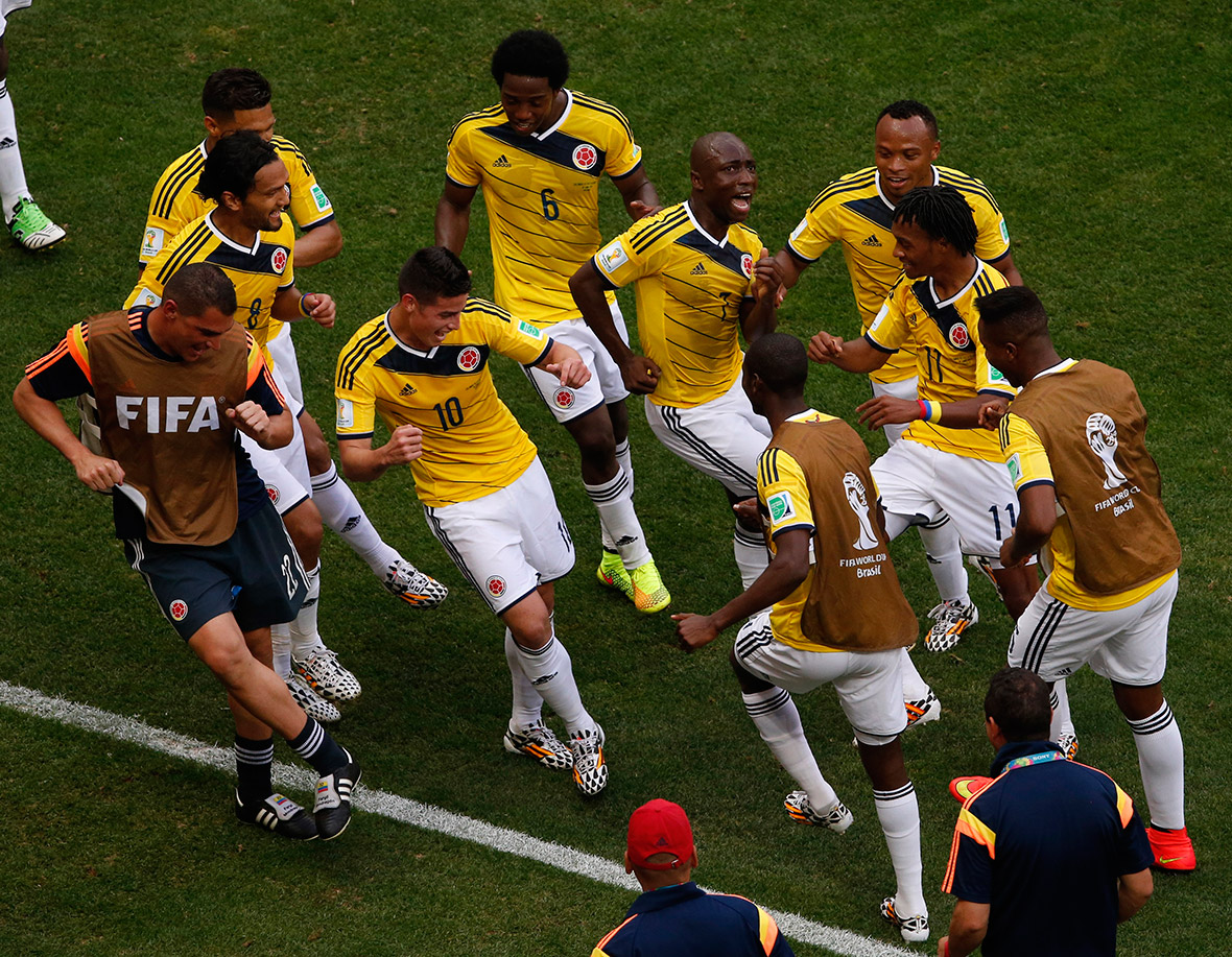 world cup goal celebration colombia