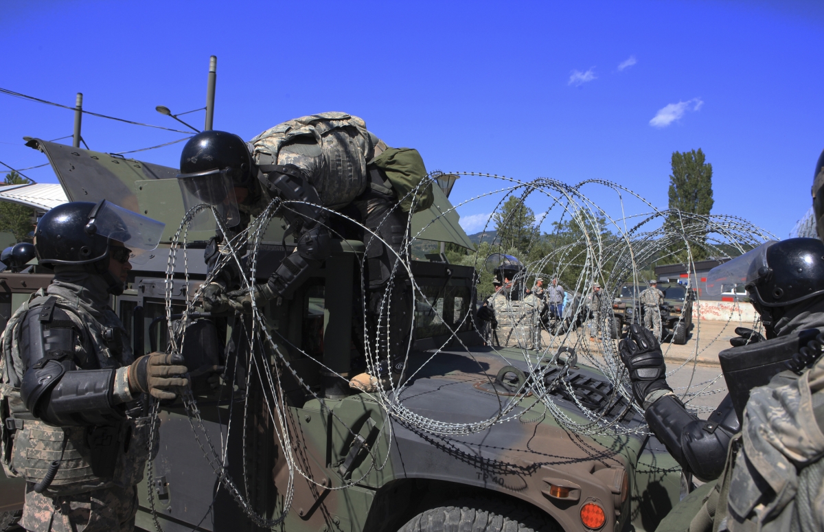 Nato Peacekeepers US Kosovo Mitrovica Bridge Clashes