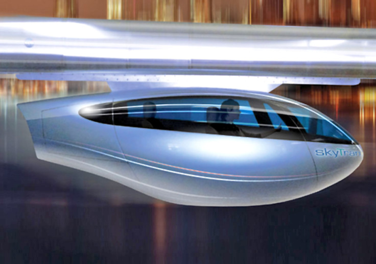 skyTran - a new hover car transport system consisting of two-man vehicles that can travel at high speeds