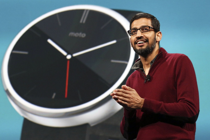Android Wear Moto 360 Smartwatch Shown off by Google's Sundar Pichai