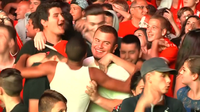 Swiss Celebrate World Cup Win Against Honduras