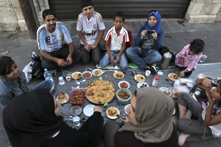 A family breaks fast together in Amman