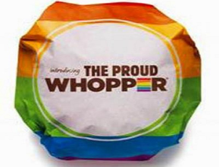 The gay burger is called the Proud Whopper by Burger King