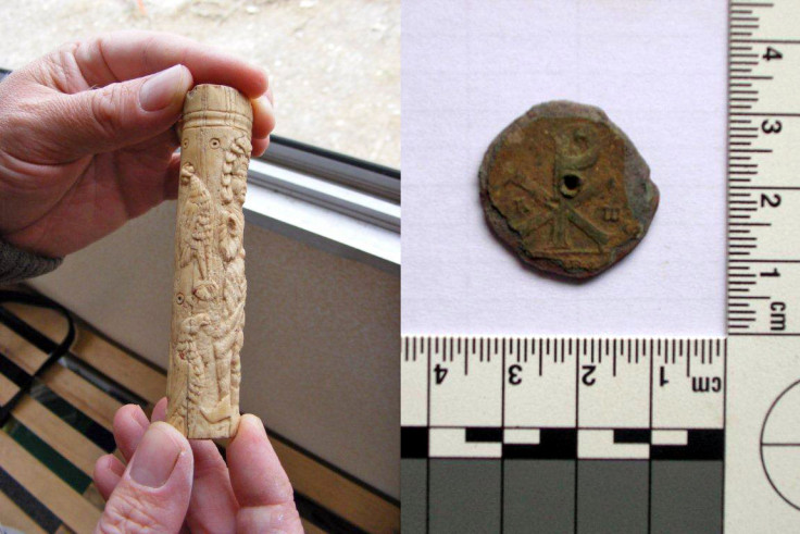 A camel-bone knife from Egypt and a rare Christian pendant were found on the site of the Roman villa