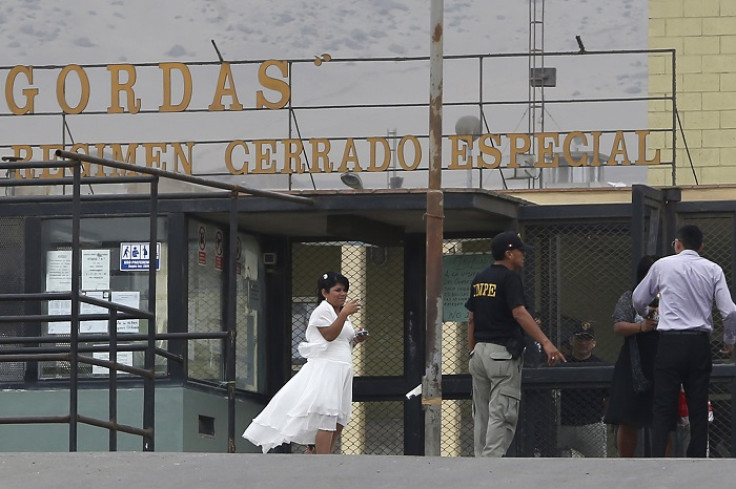 Joran Van der Sloot's bride Leidy Figueroa arrives for her wedding ceremony in Piedras Gordas penitentiary.