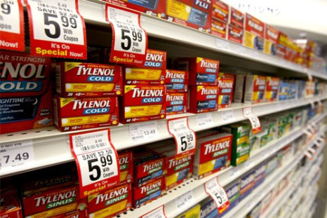Boxes of Tylenol cold medication are seen in a pharmacy in Toronto, Canada