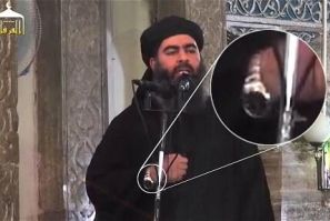 Footage of al-Baghdadi's Friday speech, in which he appears to be wearing a Rolex. (Twitter)