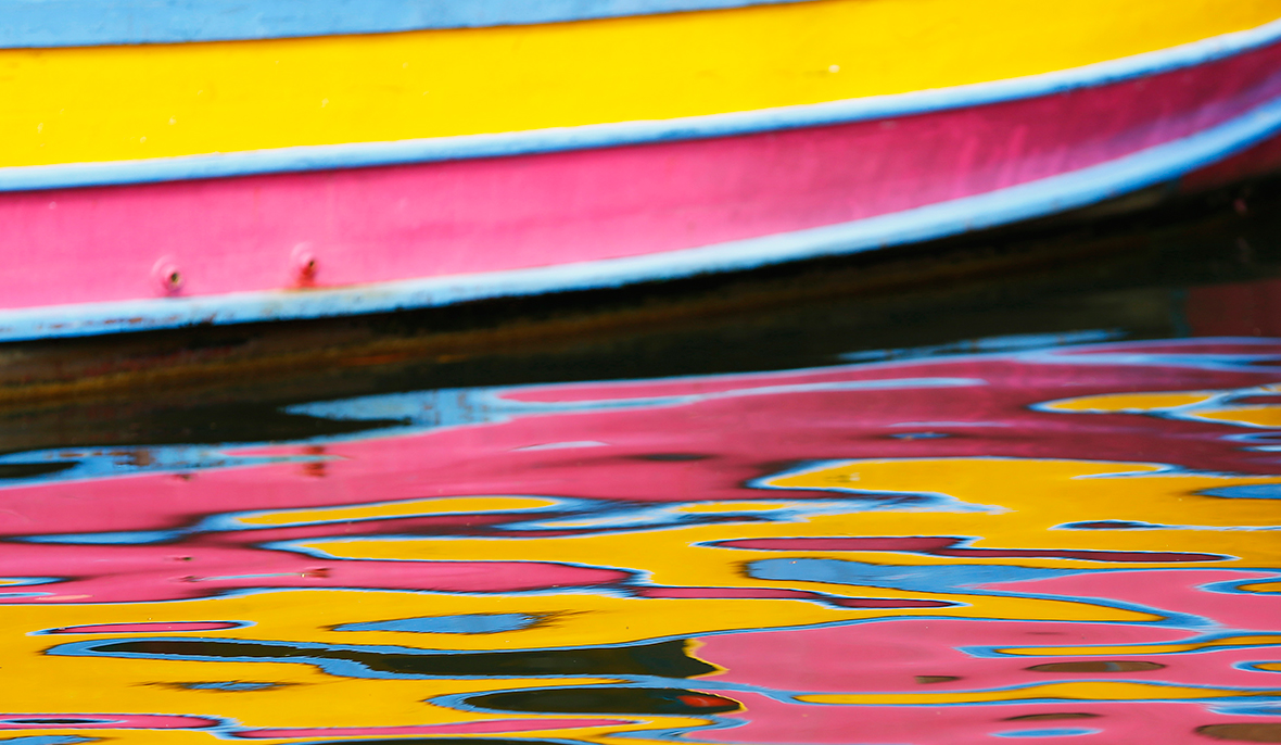 boat reflected