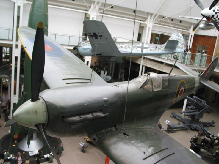 A Spitfire suspended as part of the Imperial War Museum's permanent collection in London
