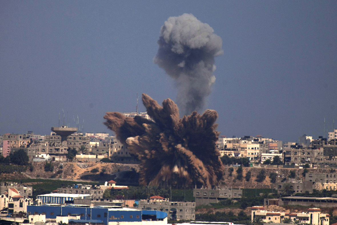 gaza airstrike smoke fist