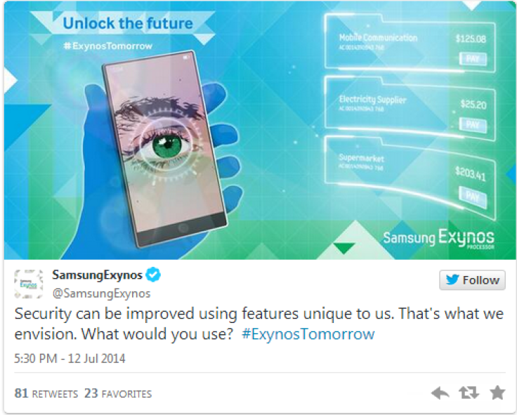 Galaxy Note 4 to Include Retinal Scanner with Improved Security Feature