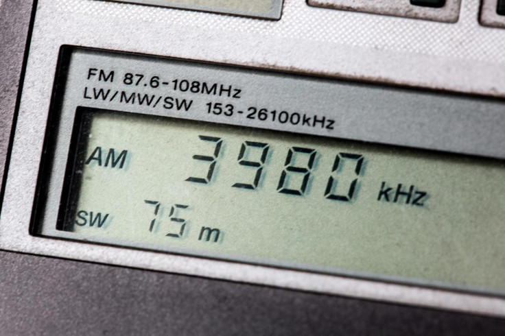 A shortwave radio dial