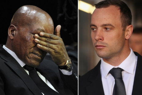 South African president Jacob Zuma (l) was reportedly slurred by Oscar Pistorius during row at nightclub
