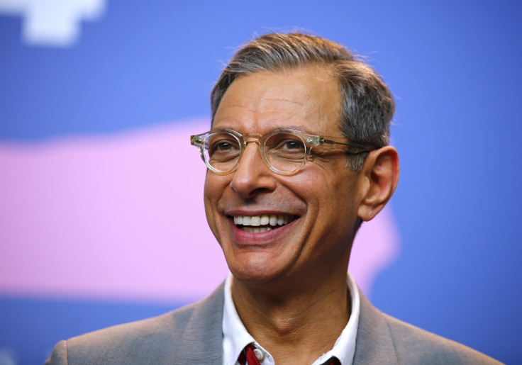Jeff Goldblum smiles during a press conference