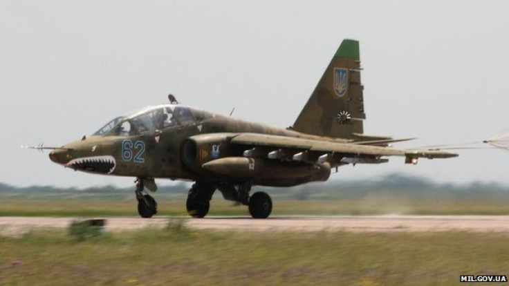 A Ukrainian Su-25 jet similar to the one Russia's air force is accused of shooting down.