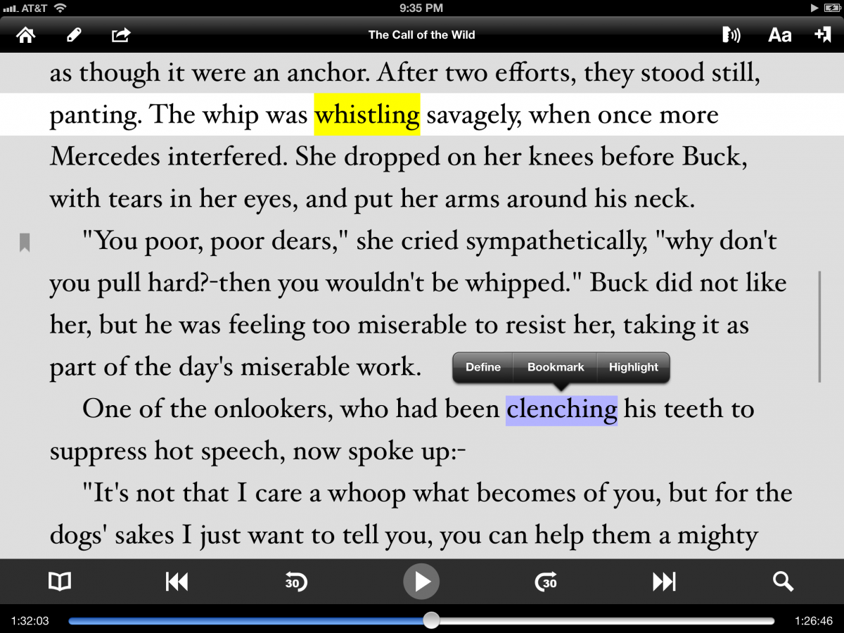 Users can highlight specific words they would like the app to read out Users can highlight specific words they would like the app to read out