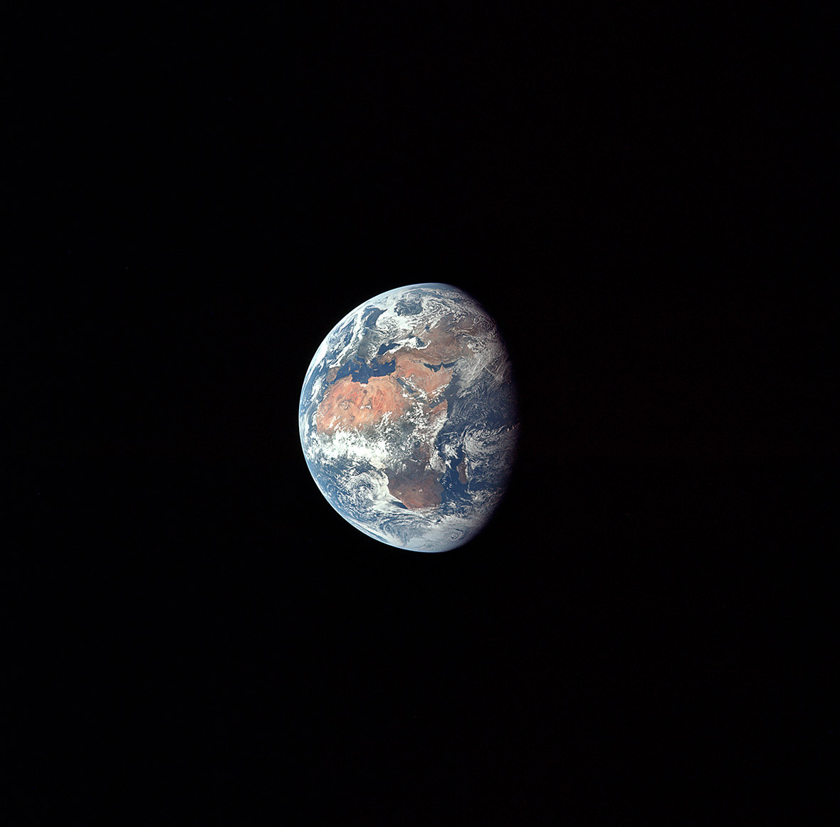 Earth as seen by Apollo 11 astronauts at the beginning of the third day