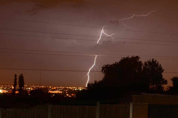 Lightning plays over the Bilston/Willenhall area in Wolverhampton.