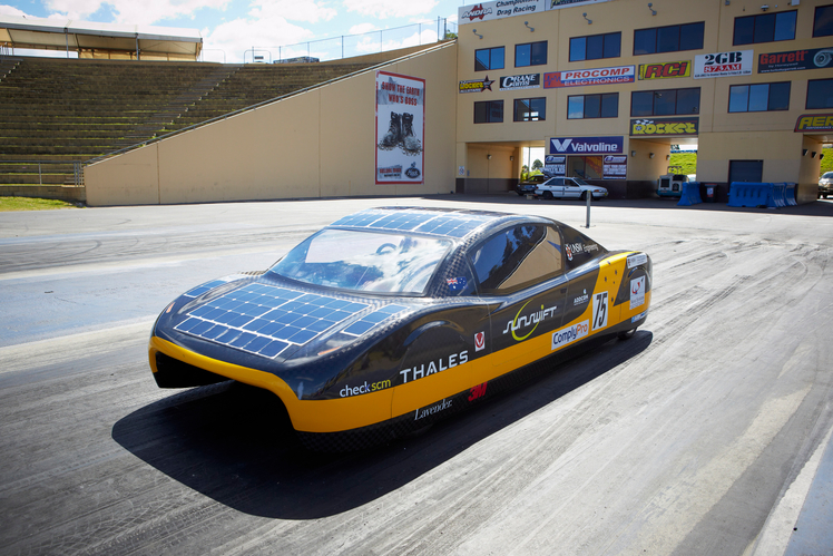 Sunswift eve solar-powered car world record