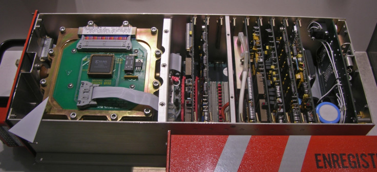 The inside of a modern flight data recorder, which stores data on a solid-state drive