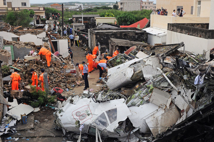 taiwan plane crashwreckage