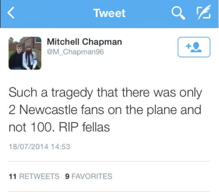 Mitchell Chapman tweet
