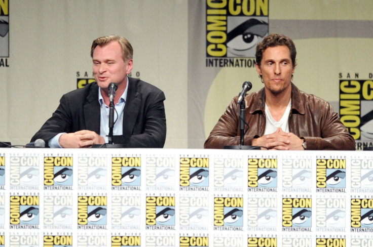 Writer/director Christopher Nolan (L) and actor Matthew McConaughey attend the Comic Con 2014