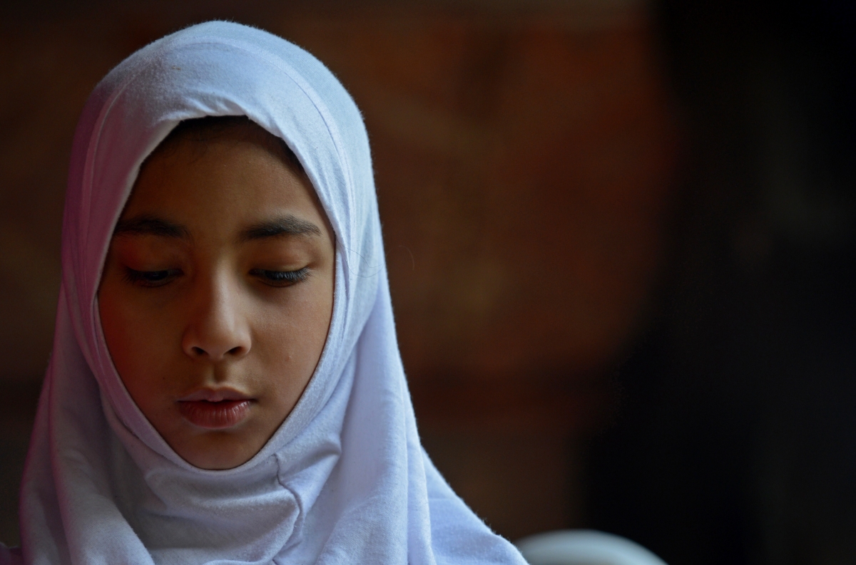 Kashmiri Muslim Woman At Prayer Before Eid