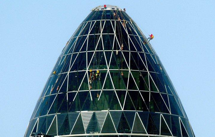 The skyscraper, nicknamed 'the Gherkin', is designed by architect Lord Norman Foster The skyscraper, nicknamed 'the Gherkin', is designed by architect Lord Norman Foster