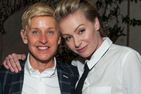 Ellen DeGeneres (L) and Portia de Rossi