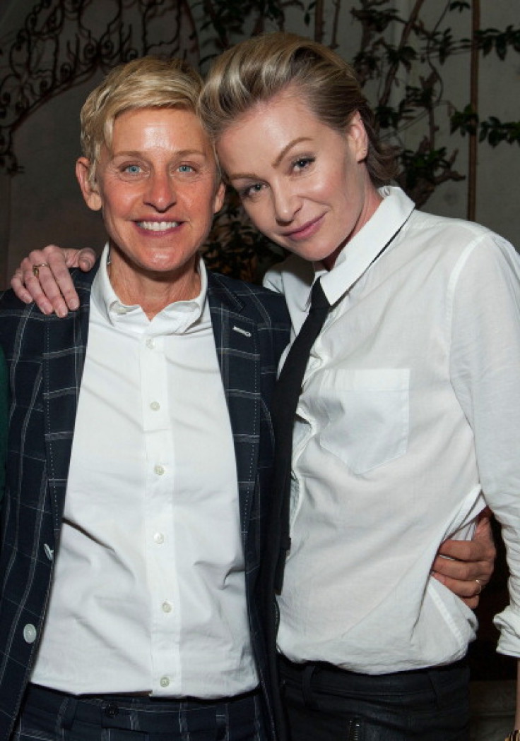 Ellen DeGeneres (L) and Portia de Rossi