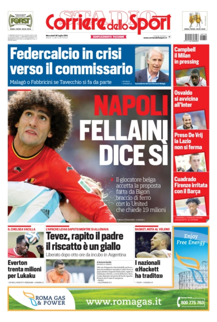 Corriere dello Sport front page