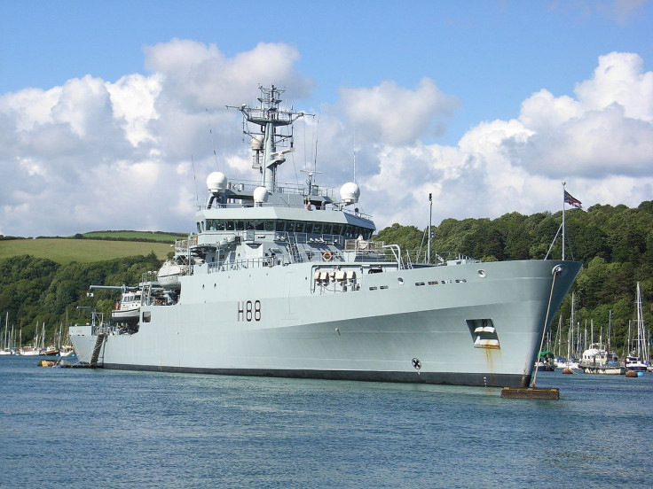 HMS Enterprise at anchor in Dartmouth