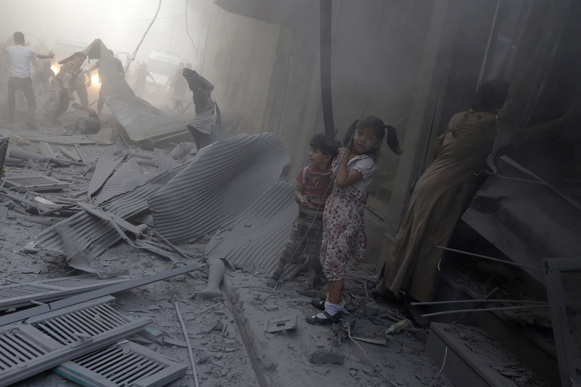syria dead body rubble