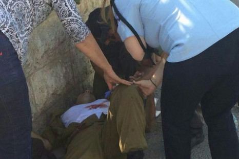 Injured IDF soldier at the scene