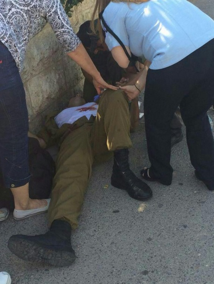 Injured IDF soldier at the scene