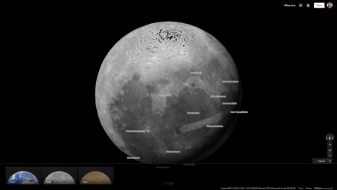 Now you can visit the Moon on Google Earth, although it's still in black and white