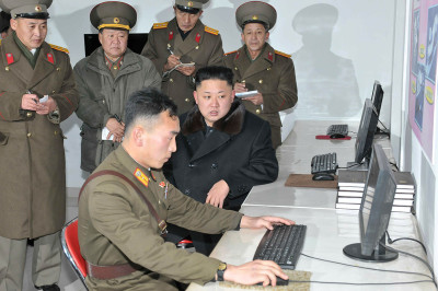 Kim Jong-un looking at things