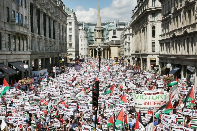 Protest at Gaza conflict started from BBC Broadcasting House in London.