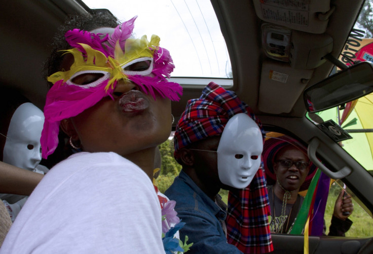 Ugandan's gather in Entebbe for the first gay pride rally since anti-homosexual legislation was repealed. (Getty Isaac Kasamani